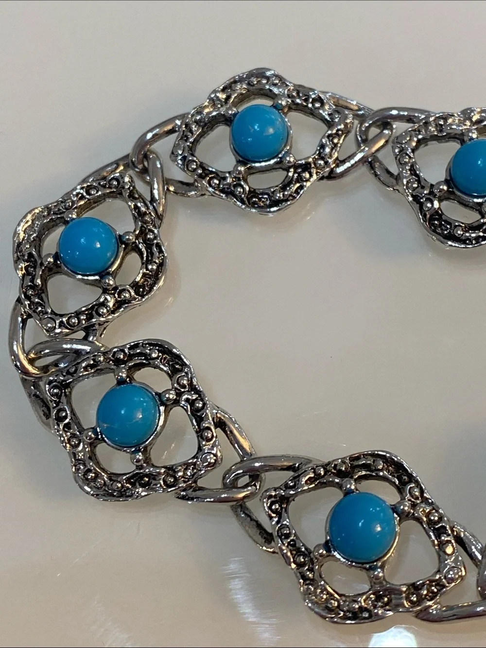 Sarah Coventry Turquoise Link Bracelet - Women Jewelry